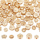 Dicosmetic 80 個 5 スタイルフラワースペーサービーズ 14 k ゴールドメッキ合金ビーズ花の花小さなルースチャームビーズフラットラウンドビーズジュエリー作成 diy ネックレスブレスレット  穴：1~2.1mm FIND-DC0001-47-1