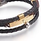 Bracelets multi-rangs en cuir PU BJEW-L614-02GP-2