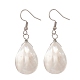 Teardrop Natural Trochid Shell Dangle Earrings EJEW-JE05185-1