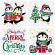 Fingerinspire 4 pcs pochoir de peinture de pingouin de Noël 30x30 cm modèle de dessin de joyeux Noël réutilisable pochoir d'arbre de Noël en plastique pochoir creux pour peindre sur des meubles muraux décoration de la maison DIY-WH0394-0059-1