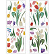 4 Sheets 4 Styles Tulip Flower PVC Waterproof Static Stickers AJEW-WH0033-84-1