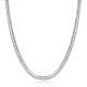 真鍮フラット喜平チェーンネックレス  女性のネックレス  銀色のメッキ  19.7インチ NJEW-BB16951-1