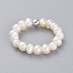 Anillos naturales de perlas cultivadas de agua dulce RJEW-JR00295-4