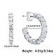Rhodium Plated 925 Sterling Silver Ring Stud Earrings RE2963-1-2