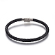 Leather Braided Cord Bracelets BJEW-E352-24P-1