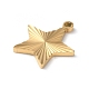 イオンメッキ304ステンレス鋼ペンダント  星のチャーム  ゴールドカラー  20x18x1.8mm  穴：1.8mm STAS-D025-04G-02-2