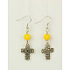 Fashion Cross Dangle Earrings EJEW-JE00230-2