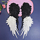 2 par de apliques de encaje bordado de poliéster con alas de ángel de 2 estilos DIY-FG0003-89B-3
