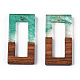 Colgantes de resina transparente y madera de nogal RESI-N039-71-3