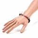 Natural Lava Rock & Synthetic Hematite Stretch Bracelet with Lampwork Evil Eye Beaded BJEW-JB08308-3