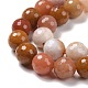 Chapelets de perles en bois pétrifié naturel G-E571-15C-4