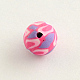 Handmade Flower Pattern Polymer Clay Round Beads CLAY-Q172-06-2