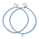 2 Uds. Conjunto de collar con cuentas de semillas de vidrio y latón con forma de luna y estrella de 2 estilos para mujer NJEW-JN04394-1