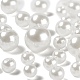 255Pcs 4 Sizes ABS Plastic Imitation Pearl Round Beads MACR-FS0001-04-4