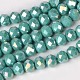 Electrochapa perla brillo plateado imitación jade cristal facetado rondelle cuentas hebras EGLA-F020-05-8mm-1-1