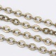 Brass Flat Oval Cable Chains CHC025Y-01-AB-1