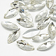 Cabujones de cristal con rhinestone RGLA-T083-7x15mm-01-1