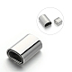 Rectangle 304 Stainless Steel Magnetic Clasps with Glue-in Ends STAS-M195-07-1