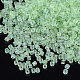 透明なガラスシリンダービーズ  シードビーズ  つや消し色  丸い穴  薄緑  1.5~2x1~2mm  穴：0.8mm  約8000個/袋  約85~95 G /袋 SEED-Q036-01A-L01-3