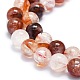 Brins de perles de quartz hématoïde rouge naturel/quartz ferrugineux G-K245-A02-04-3