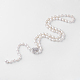 Collares de abalorios de perlas naturales NJEW-R249-03-1