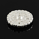 Блестящие плоские круглые формы латунь марки через кнопки хвостовиком горный хрусталь швейные BUTT-S002-01-2