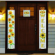 Panneau suspendu en polyester pour décorations de porche de porte d'entrée de bureau à domicile HJEW-WH0023-007-4