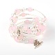 Glass Beads 4-Loops Wrap Bracelets BJEW-JB01623-04-1