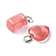 12Pcs 5 Styles Cherry Quartz Glass Pendants G-FS0005-61-3