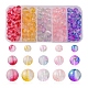190Pcs 15 Style Frosted Spray Painted Glass Beads Strands GLAA-FS0001-27-1