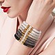 10pcs 10 bracelets extensibles perlés heishi en argile polymère faits à la main avec coeur BJEW-SW00036-05-7