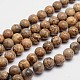 Rondes image naturelle brins jaspe de perles G-L419-89-1