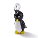 ランプワークペンダント  ペンギン  ブラック  43x16x20mm  穴：7.2x6.4mm LAMP-XCP0001-13-1