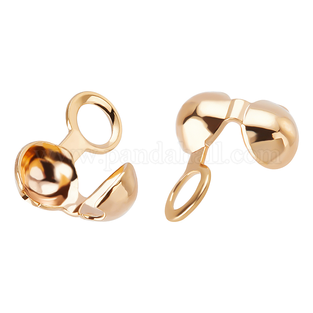 Shop BENECREAT 300Pcs 18K Gold Plated Brass Bead Tips Clamshell Knot