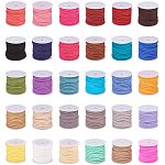PandaHall 30 Rolls 3mm Lace Faux Leather Suede Beading Cords Velvet String 30 Colors 5.5 Yard Each for Jewelry Making