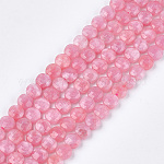 Chapelets de perles en rhodochrosite naturelle, facette, teinte, plat rond, 6~6.5x3.5mm, Trou: 0.8mm, Environ 59~60 pcs/chapelet, 14.9 pouce ~ 15.1 pouces