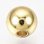 Perles séparateurs en laiton, ronde, or, 6x5mm, Trou: 1.8mm