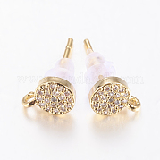 Латунные серьги-гвоздики из циркония ZIRC-E132-11B-G
