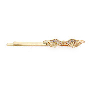 Brass Micro Pave Clear Cubic Zirconia Hair Bobby Pin Findings KK-S356-650-NF