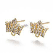 Brass Stud Earring Findings KK-T038-471G