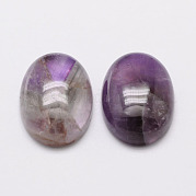 Овальные природный аметист кабошоны G-K020-25x18mm-03
