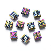 Rack Plating Rainbow Color Alloy Beads PALLOY-S180-357