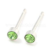 Серьга-гвоздик из латуни с микропаве из кубического циркония EJEW-C102-37P-04