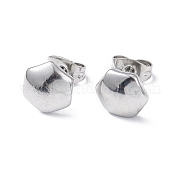 304 Stainless Steel Hexagon Stud Earrings for Women EJEW-I285-04A-P