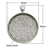 Aluminium-Anhänger Fassungen für Cabochons&nbsp;X-PALLOY-A13349-AS-NR