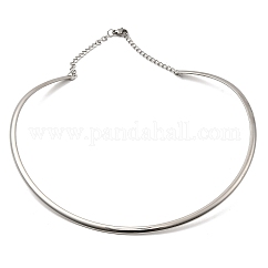 Colliers ras du cou en fil d'acier inoxydable 202 avec fermoirs, colliers rigides pour femmes, couleur inoxydable, diamètre intérieur: 5.12 pouce (13 cm), 4mm