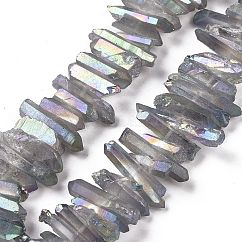 天然水晶ポイントビーズ連売り  染め  ナゲット  15~30x4~8x4~7mm  穴：1mm  8インチ