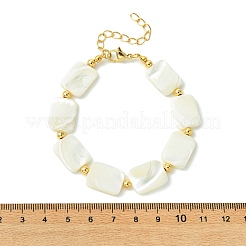 Armbänder aus natürlicher Trochidenmuschel und Messingperlen für Damen&nbsp;BJEW-JB13958