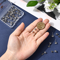 30 шт. фурнитура для сережек-гвоздиков из прозрачного кубического циркония&nbsp;EJEW-BBC0006-06A