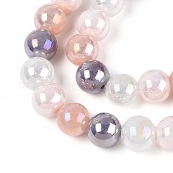 Chapelets de perles en verre électroplaqué&nbsp;EGLA-N019-10mm-01